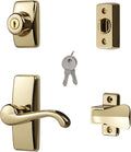Ideal Security GL Door Lever Set with Keyed Deadbolt - Bright Brass