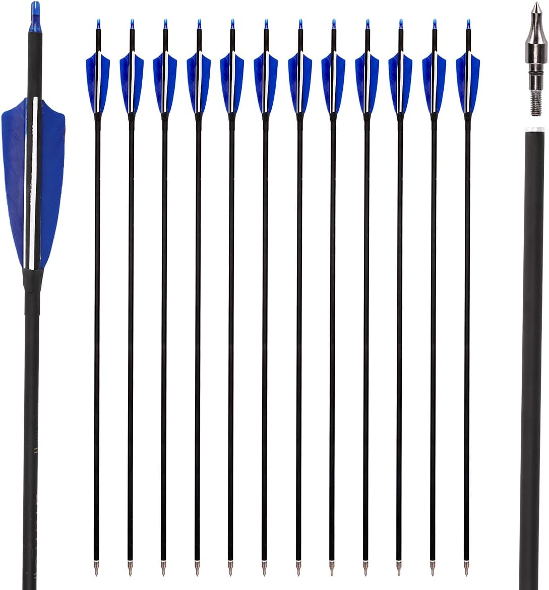 LWANO 30in Carbon Arrows for Target Practice and Hunting
