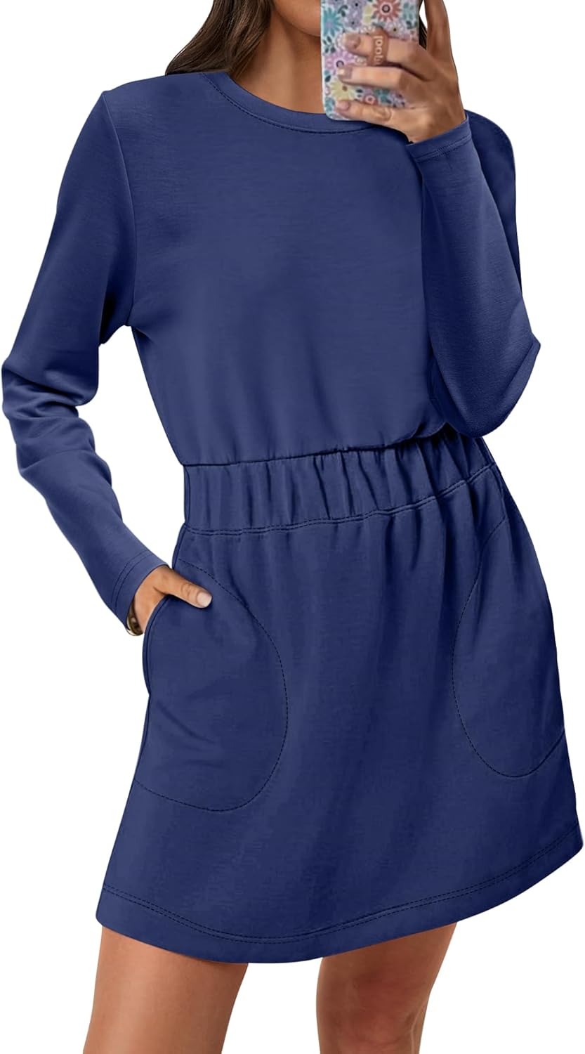 Womens Long Sleeve Dress with Pockets for Casual Outfits