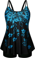 Tankini Swimsuit Two Piece Plus Size Tankini - Flowy Floral Top Hanna