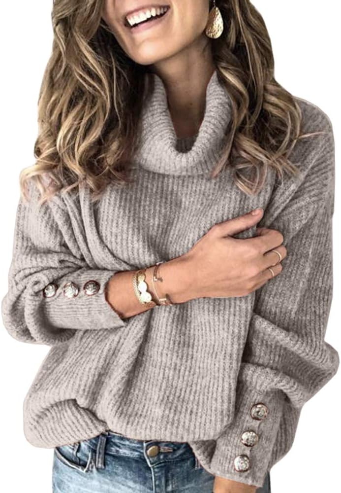 Women's Oversized Turtleneck Chunky Pullover Sweater for Winter