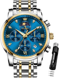 OLEVS Men's Diamond Business Dress Watch: Luxury Casual Timepiece