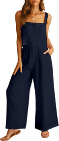 ANRABESS Women's 2 Piece Linen Pants Jumpsuit Set - Casual Summer Fit