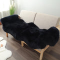 Premium Genuine Sheepskin Rug Black Double Pelt 2ft x 6ft - Luxurious