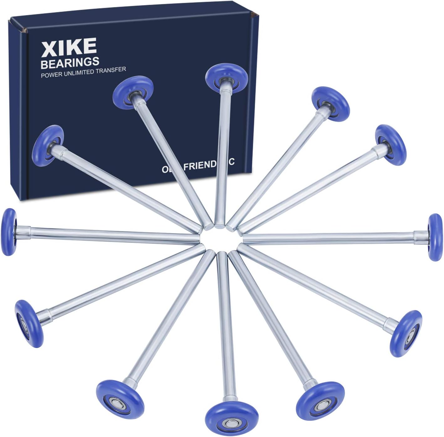 XiKe 12 Pack Blue 2 in Nylon Garage Door Roller for Quiet Operation