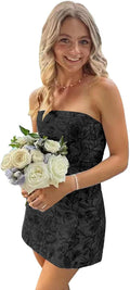 Strapless Homecoming Dresses 2025 Floral Print Short Satin Prom