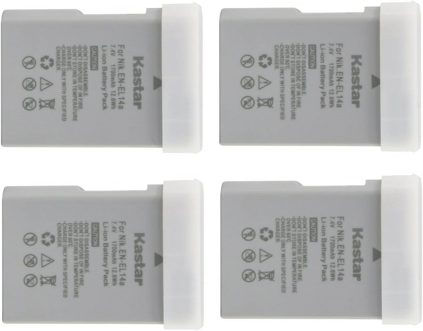 Kastar 4-Pack EN-EL14a Battery Replacement for Nikon Cameras