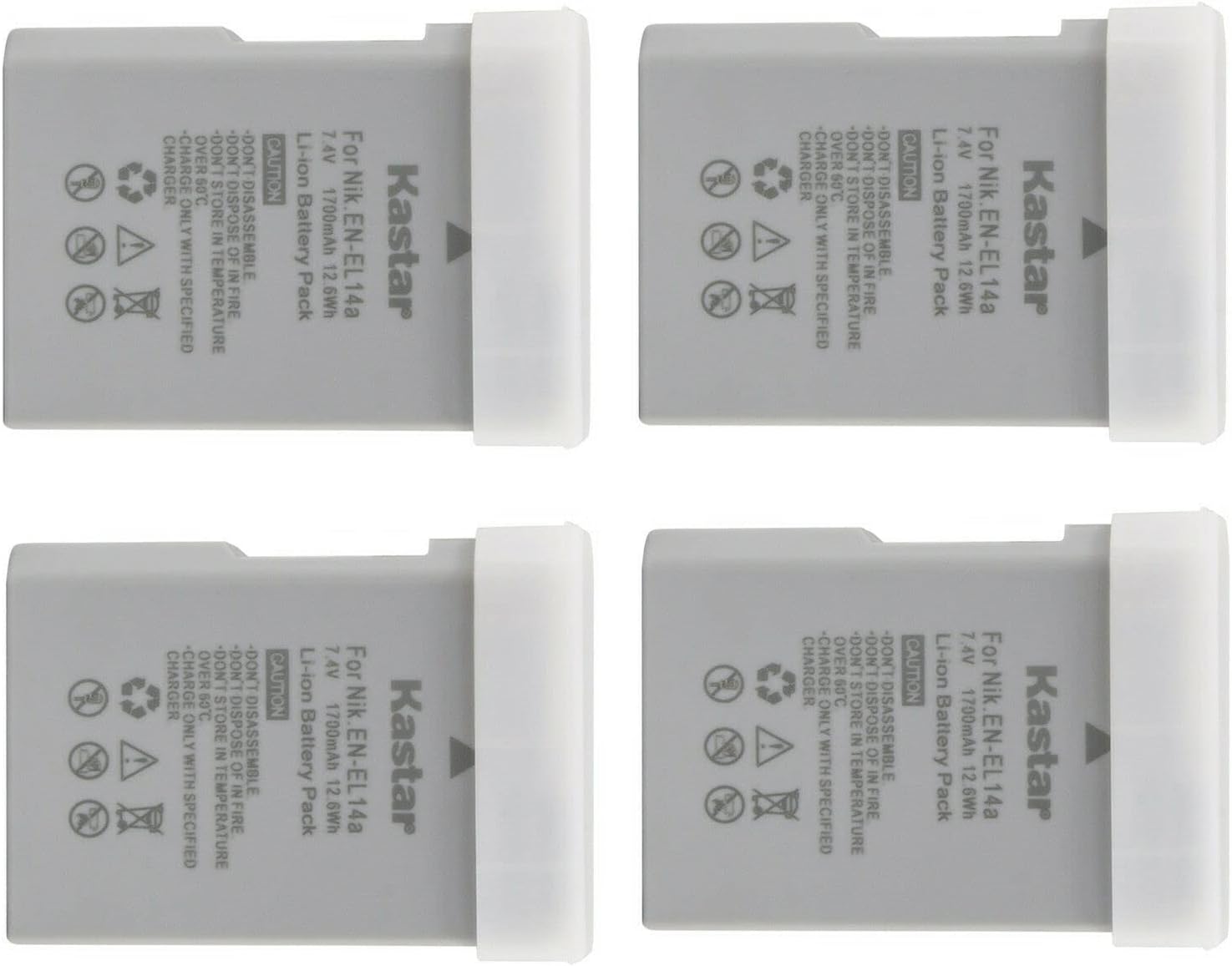 Kastar 4-Pack EN-EL14a Battery Replacement for Nikon Cameras