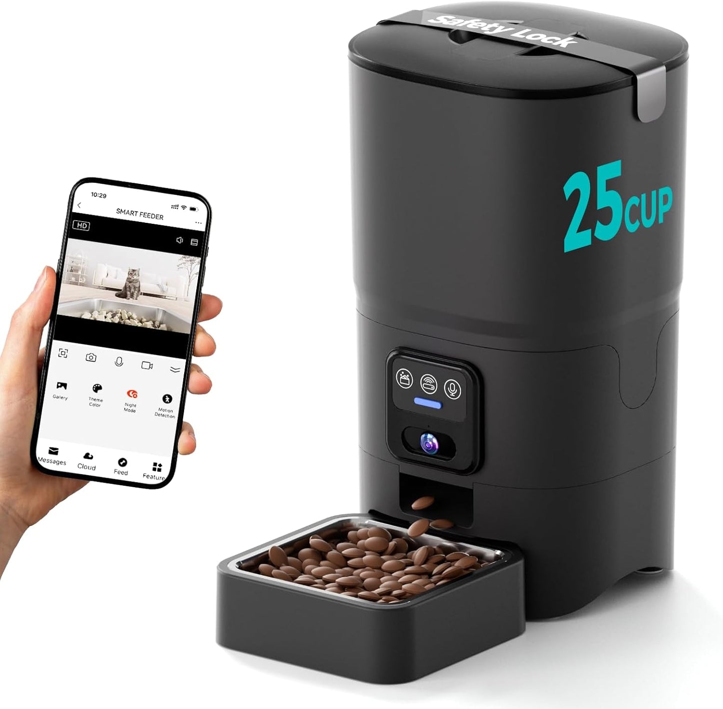 Automatic Cat Feeder with 1080P Camera for Smart Pet Care