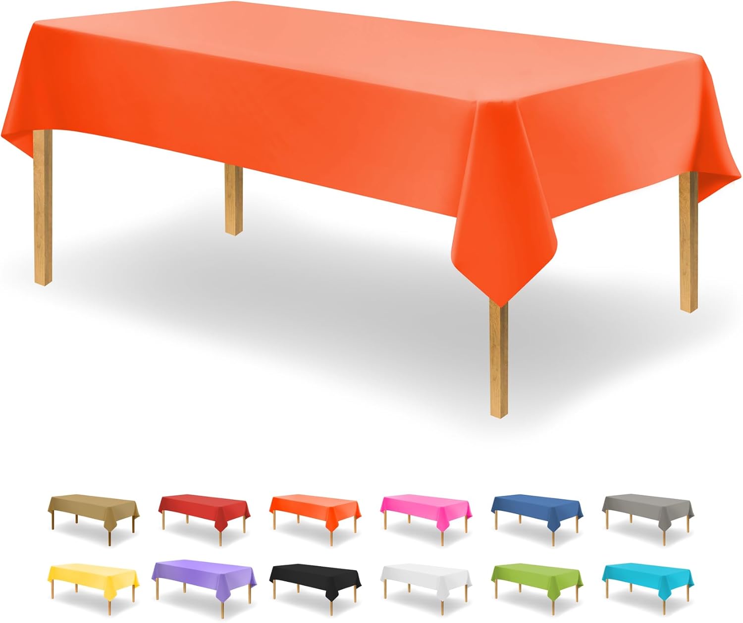Orange Disposable Plastic Tablecloths for Events and Parties