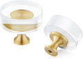 Brass Crystal Cabinet Knobs 20-Pack - Elegant Glass Drawer Pulls