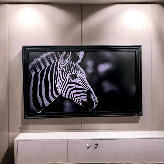Handmade Glossy Black Wood Frame for Hisense 55 Inch Canvas TV