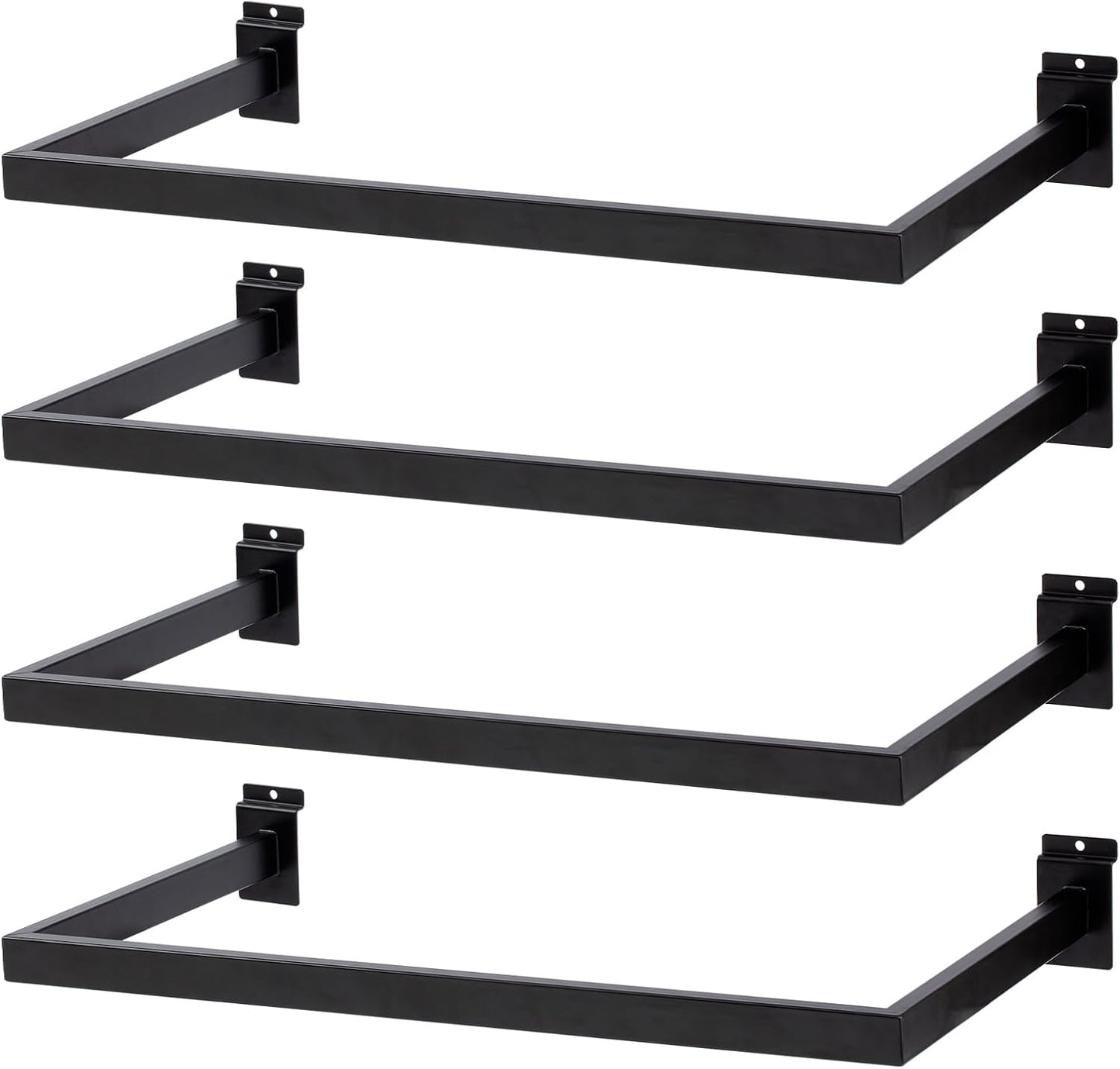 Slatwall U-Shaped Rectangular Tubing Hangrail for Garment Storage