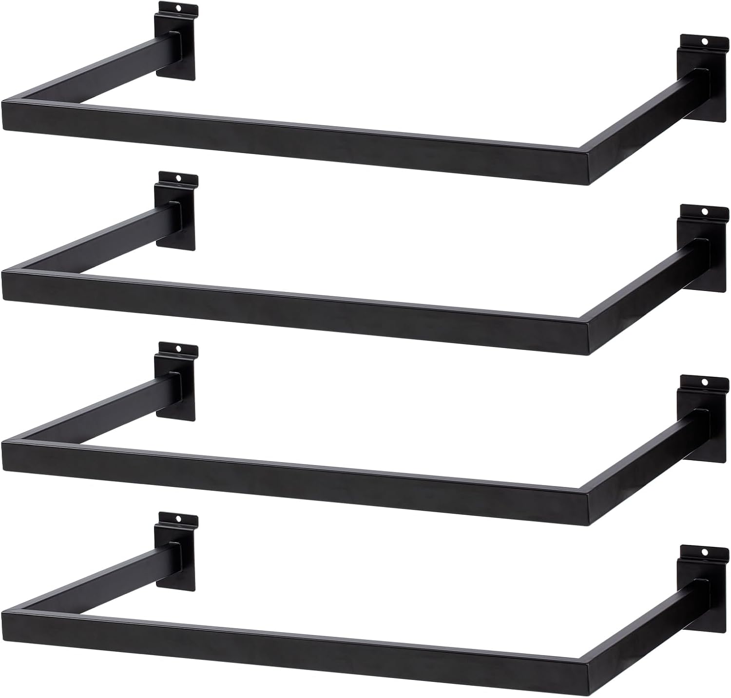 Slatwall U-Shaped Rectangular Tubing Hangrail for Garment Storage