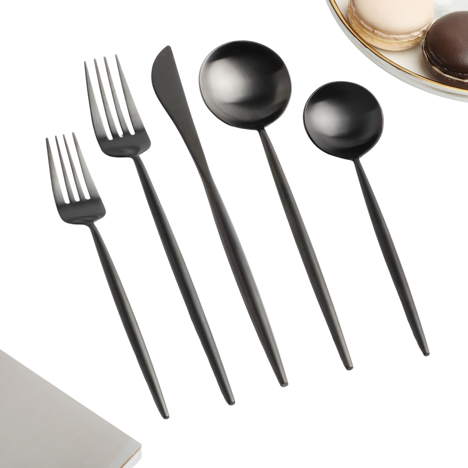 Homelux Theory 4 Sets Matte Black Stainless Steel Flatware Set