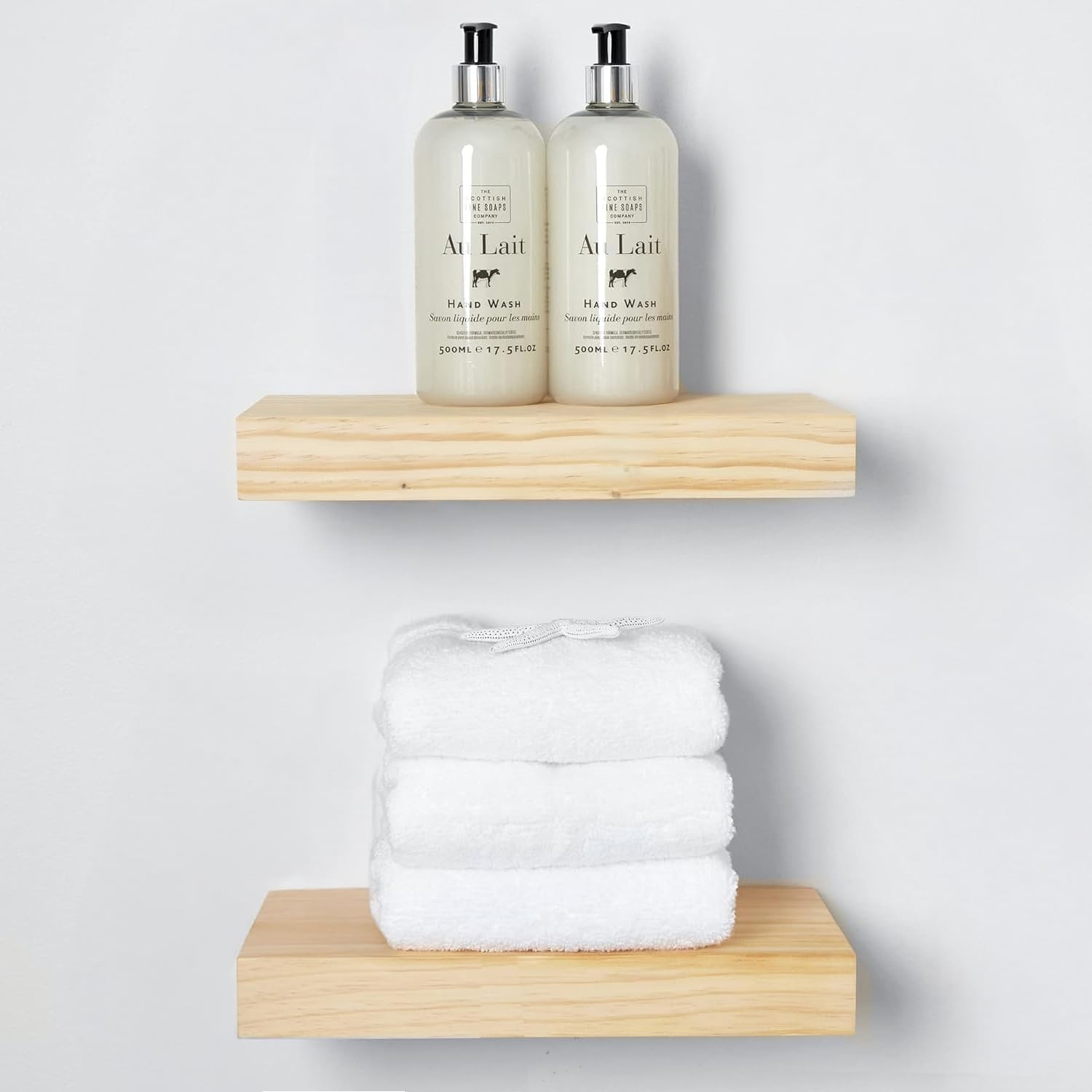 Natural Floating Shelves Set of 3 - Homeforia 12 inch Wood