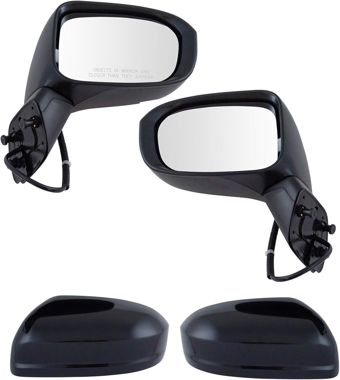 TRQ Power Mirror Set for 2014-2015 Honda Civic - Textured Black
