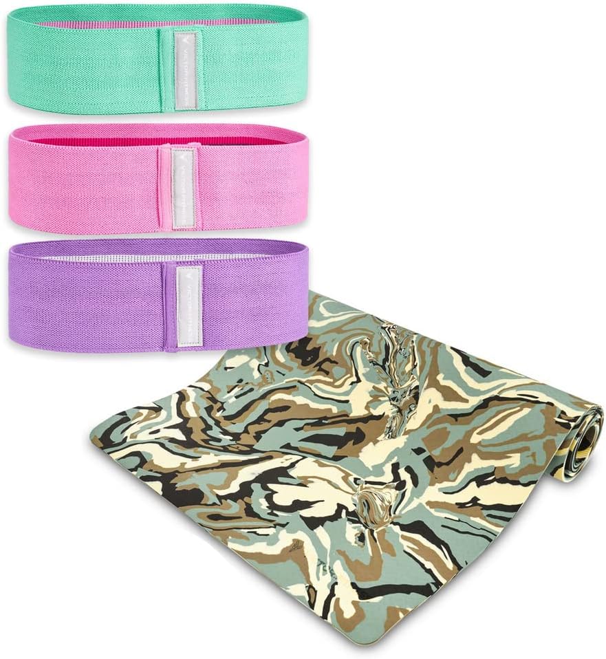 Victor Fitness TPE Yoga Mat + Hip Bands Set