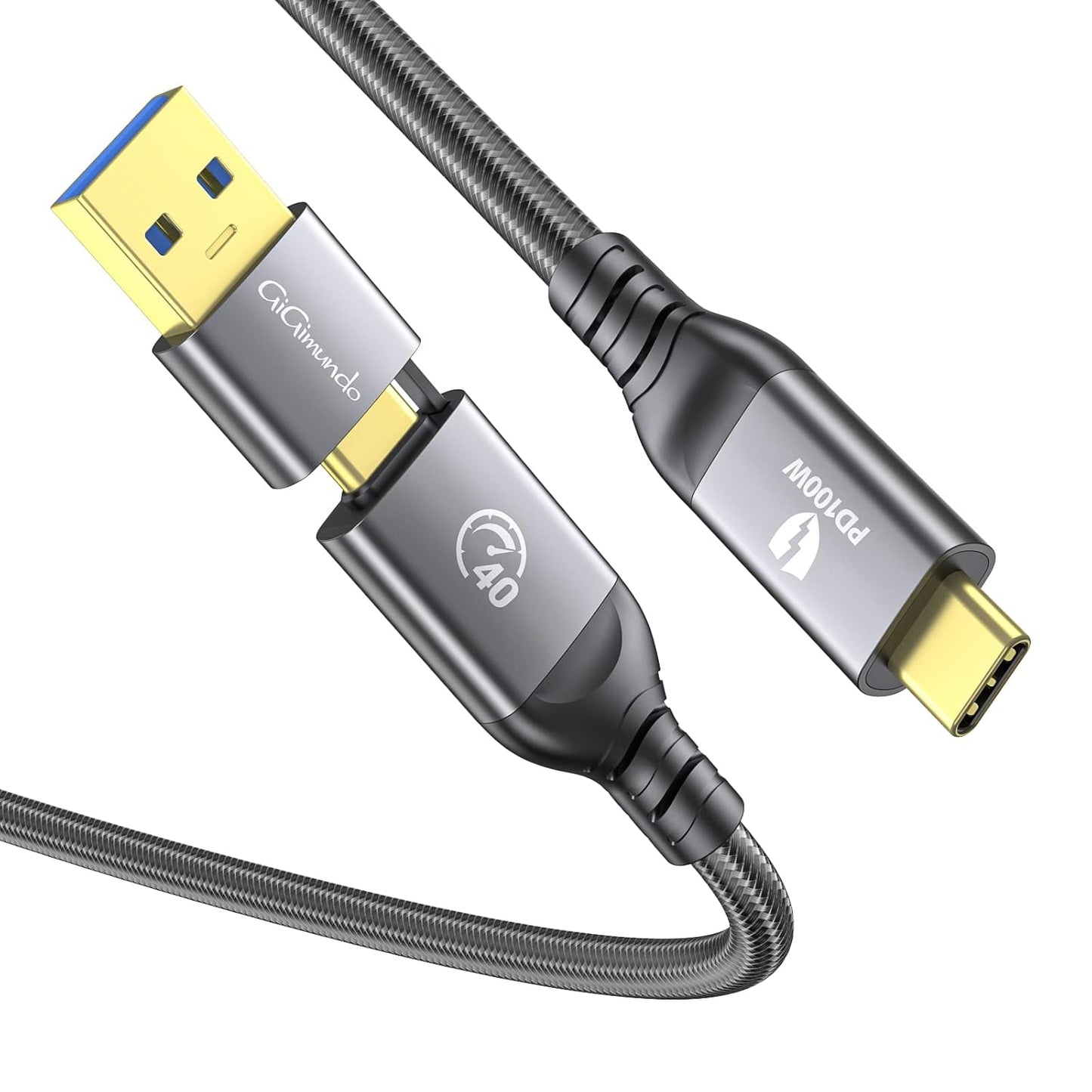 5ft Thunderbolt 3/4 Cable, 40Gbps Data Transfer, 8K Video, GiGimundo