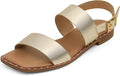 Women's Square-Toe Flat Sandals - Comfortable Wide Width