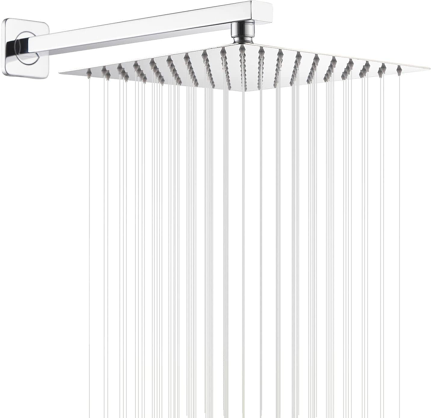Chrome Rain Shower Head with Extension Arm for Ultimate Relaxation