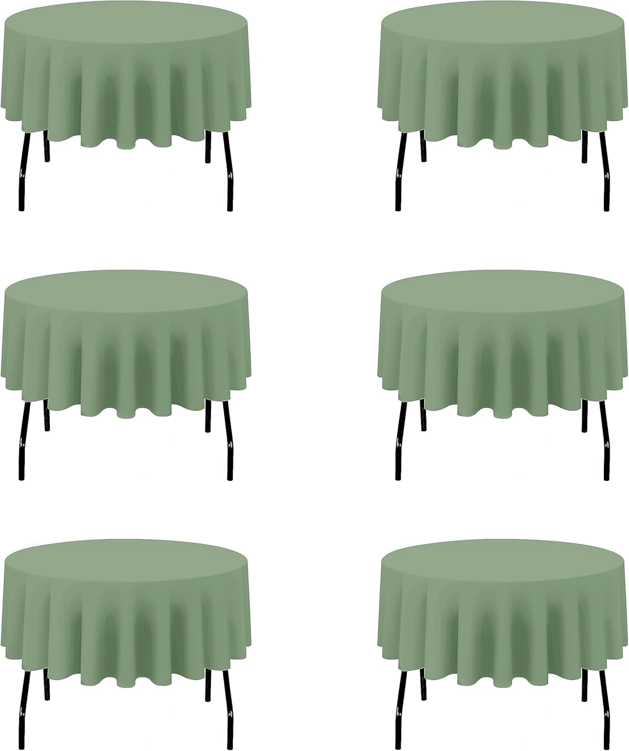 Sage Green 70 Inch Round Tablecloths for Elegant Events
