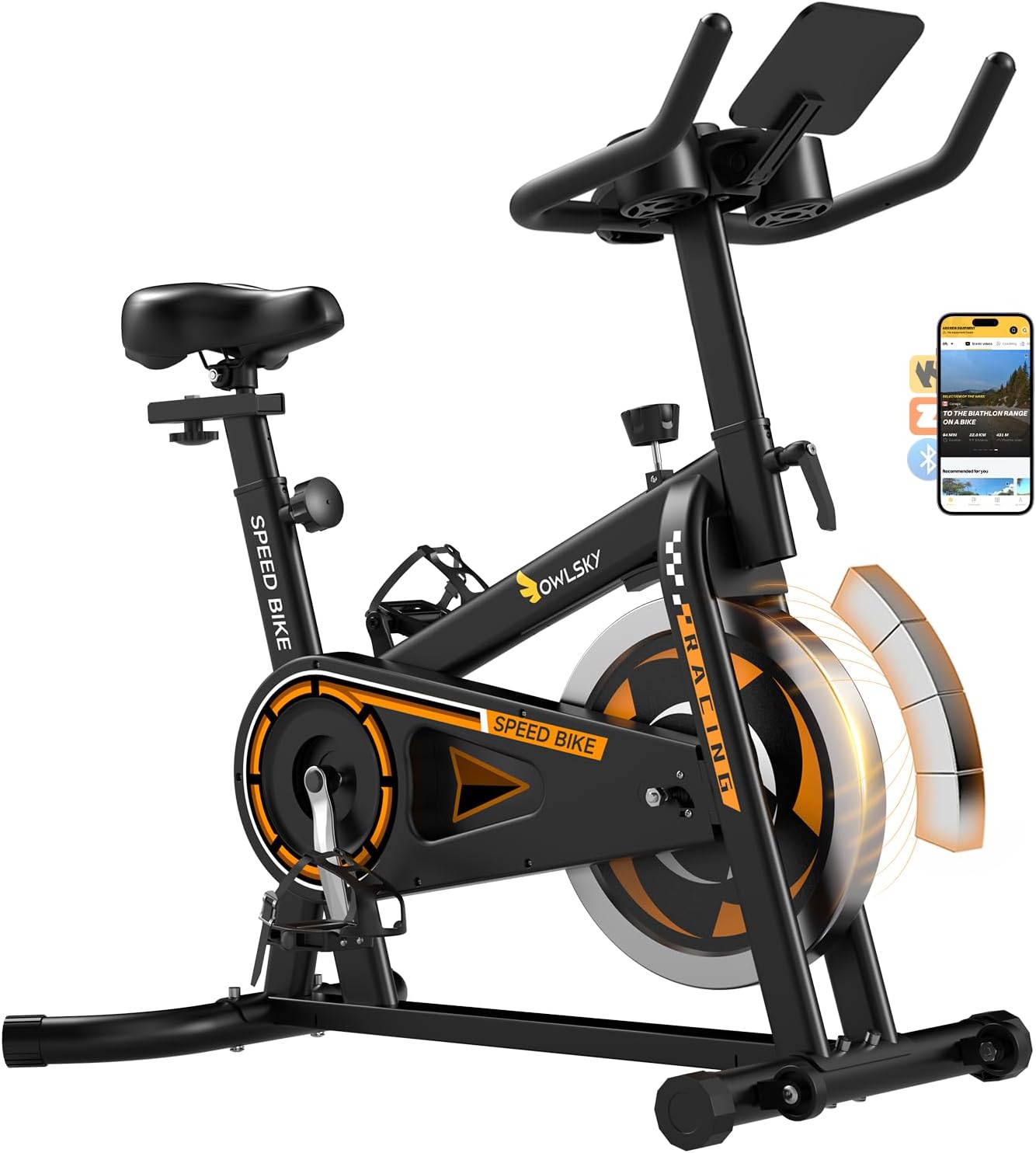 OWLSKY Exercise Bike with APP for Home Gym Cardio Workouts