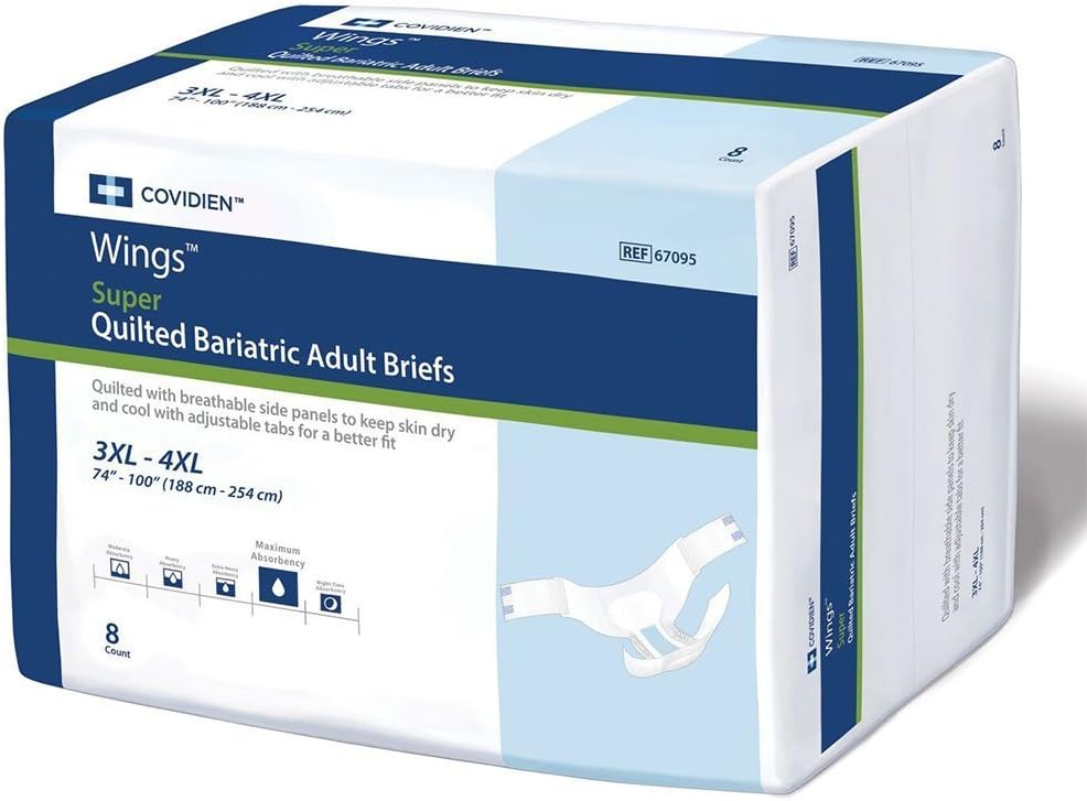 Wings Super Quilted Breathable Briefs: Bariatric Comfort