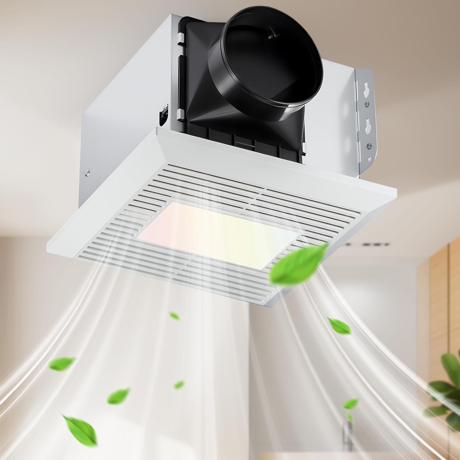 GROWNEER Bathroom Exhaust Fan with Light for Efficient Ventilation