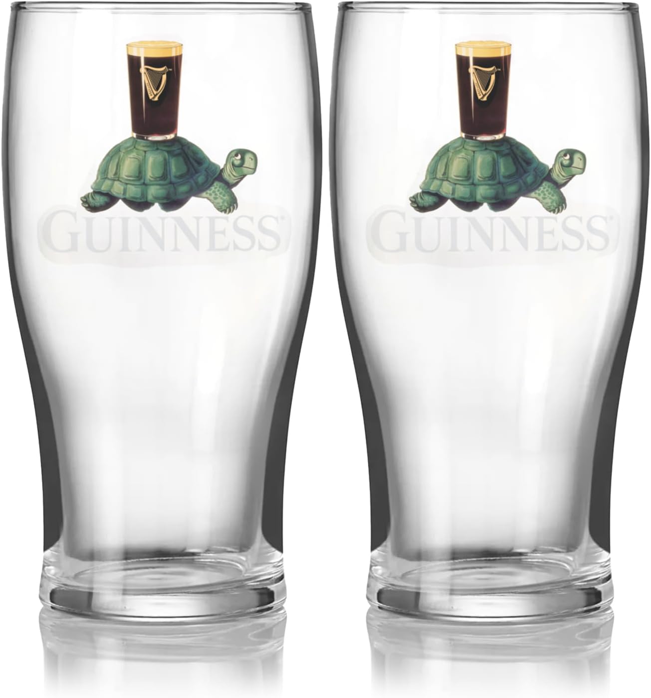 Guinness 20oz Tulip Glass Set with Classic Tortoise Design
