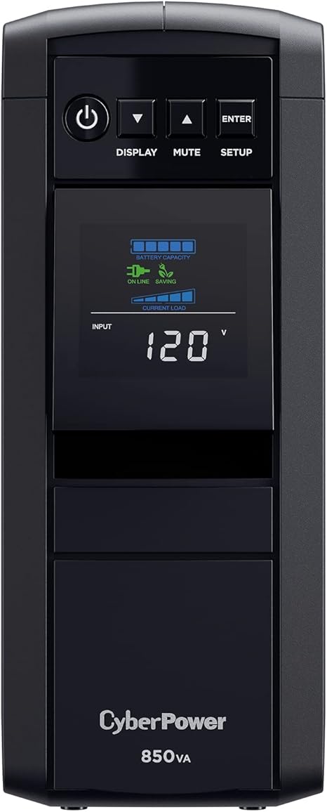 CyberPower CP850PFCLCD UPS System with 10 Outlets and AVR