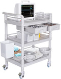 Mobile Medical Carts 3 Tier Utility Cart Rolling Crash Cart - High