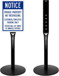 Parking Sign Post 49in Heavy Duty Cast Iron Stand - Stable Dual Pack