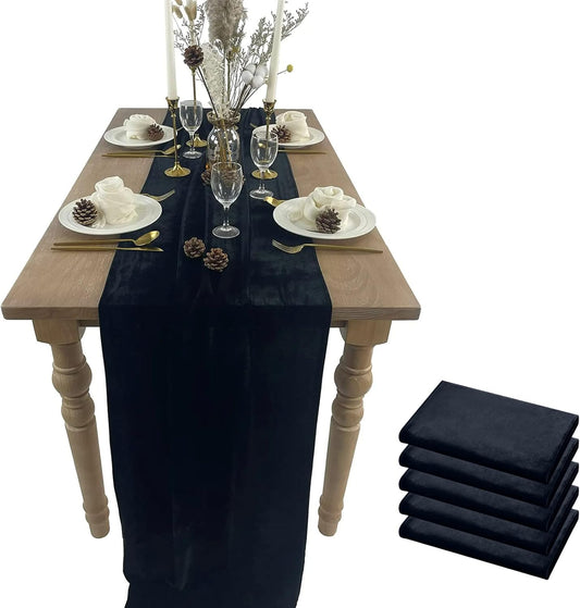 Luxurious Velvet Table Runner Set for Elegant Wedding Decor