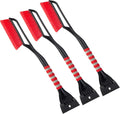 FOVAL 27in Ice Scraper Snow Brush (3 Pack) - Wide 4.73in Scraper
