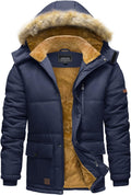 Mens Winter Jacket with Hood - Water Repellent Thicken Parka