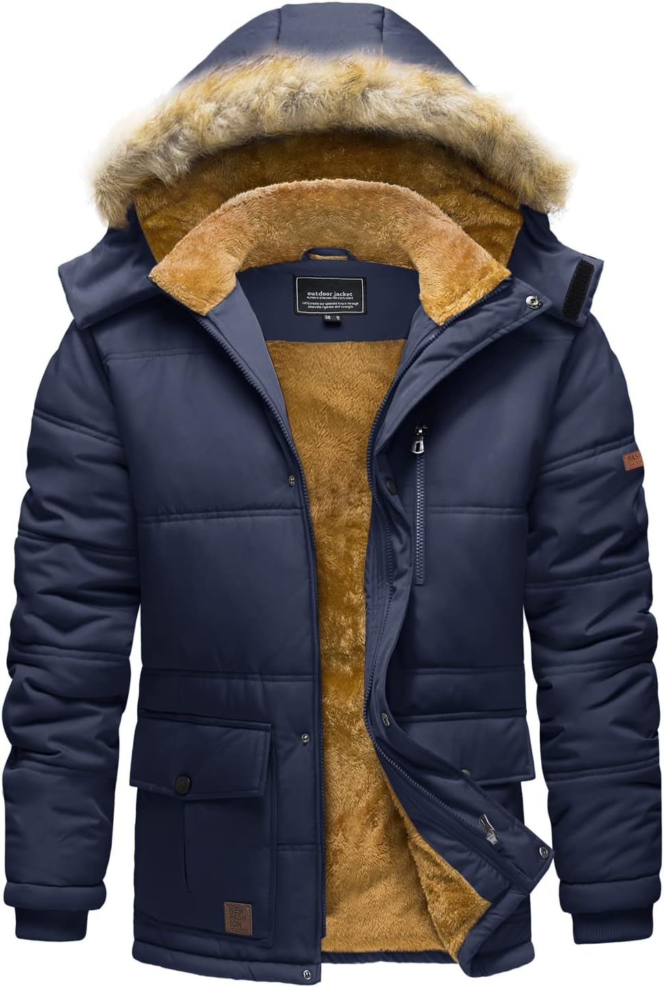 TACVASEN Men's Winter Jacket with Hood for Cold Weather Activities