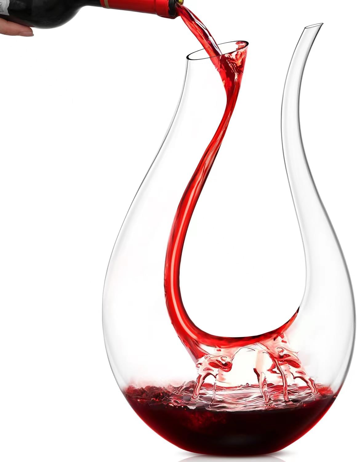 Hand Blown Lead Free Crystal Wine Decanter for Elegant Pouring