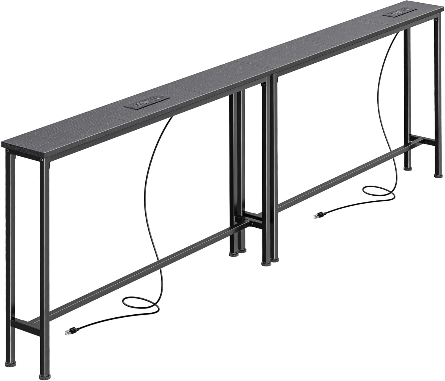 Narrow Console Table with Outlet for Living Room and Entryway