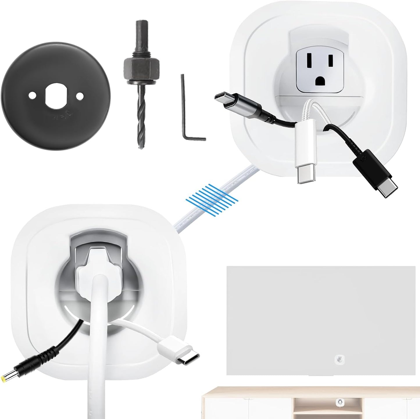 In Wall Cable Management Kit for Wall Mounted TV Setup