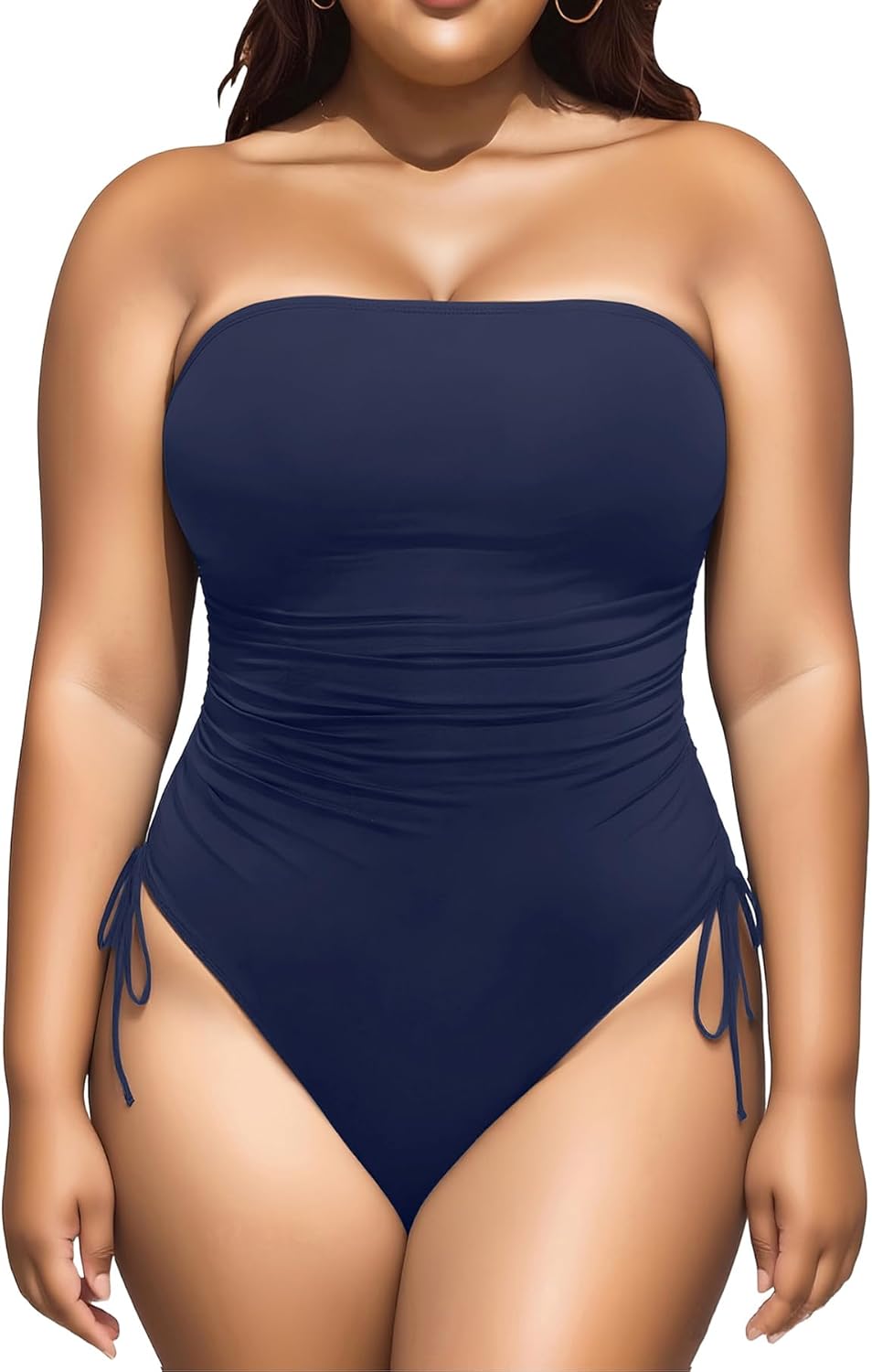 Yonique Women Strapless One Piece Swimsuit for Tummy Control