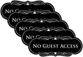 No Guest Access Wall or Door Sign - Black Large 5 Pack