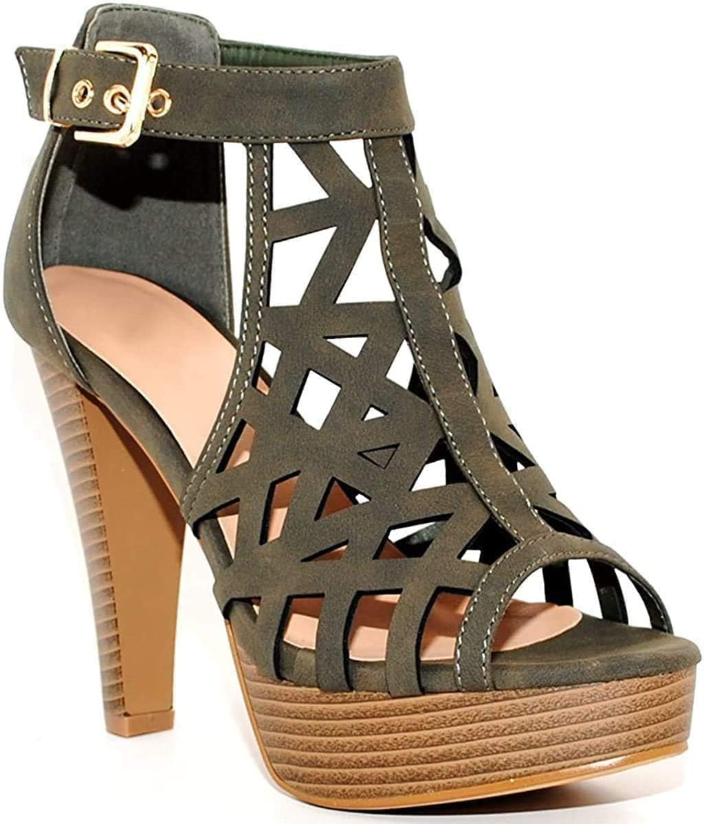 Open Toe Ankle Strap Sandal with Chunky Wooden Heel Style
