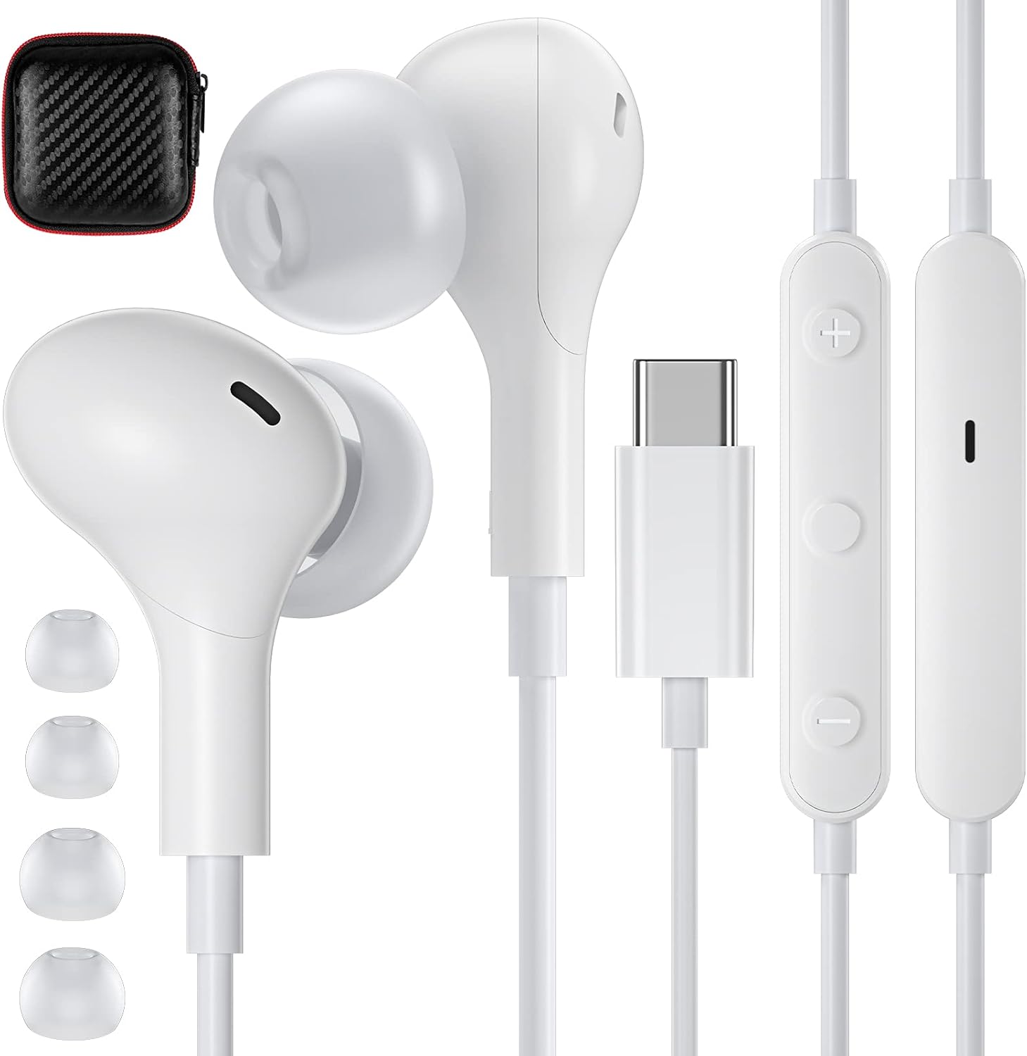 APETOO USB C Earbuds: Magnetic, Noise Isolation, Mic & Volume Control