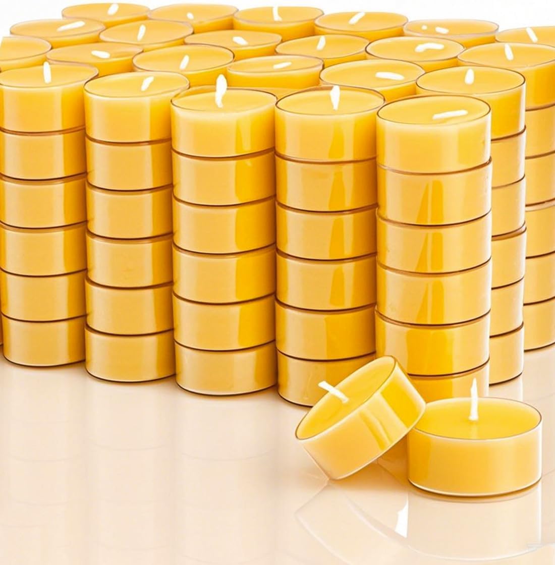 96 Packs Beeswax Tealight Candles for Home Deco and Relaxation