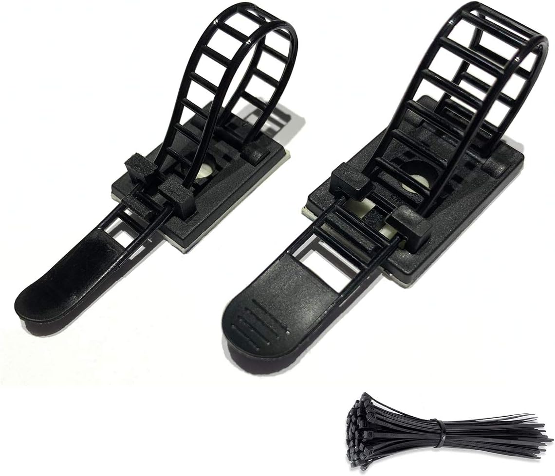 Organize Cables with Ease - 50pcs Adjustable Adhesive Cable Ties + 100pcs Zip Ties