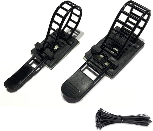 Organize Cables with Ease - 50pcs Adjustable Adhesive Cable Ties + 100pcs Zip Ties