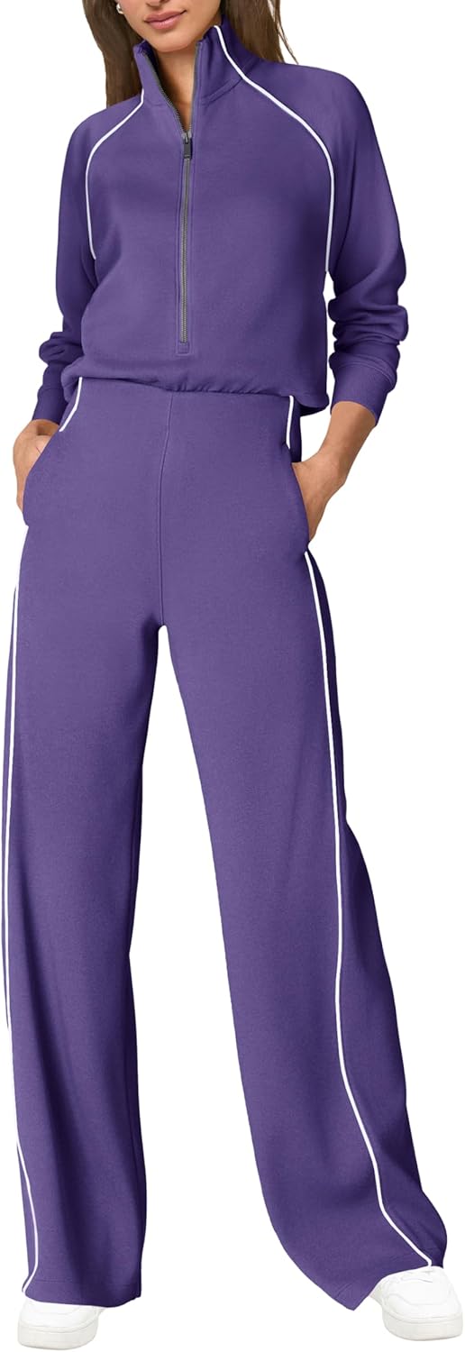 Casual Long Sleeve Jumpsuit for Women with Pockets and Zipper