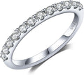 Moissanite Wedding Bands Sterling Silver Eternity Ring - Sparkling wax