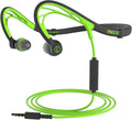 Green Sports Earbuds for Jogging with Microphone by Mucro